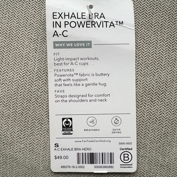 NWT Athleta Exhale Bra in Powervita - size Small, A-C cup - Picture 5 of 8